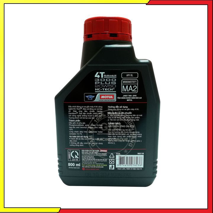 Nhớt Motul 3000 Plus 4T 20W50 Dành Cho Xe Số Và Tay Côn