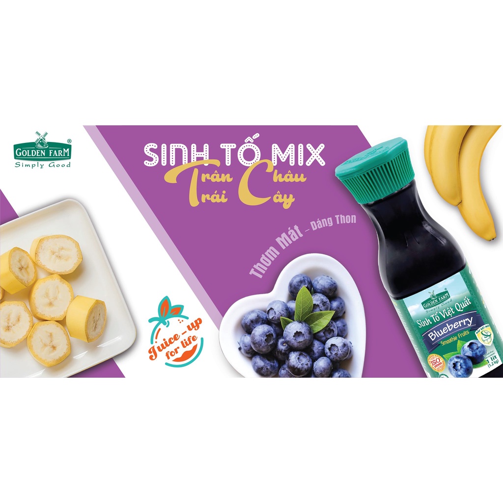 Sinh Tố Việt Quất Golden Farm 500ml/ 1L