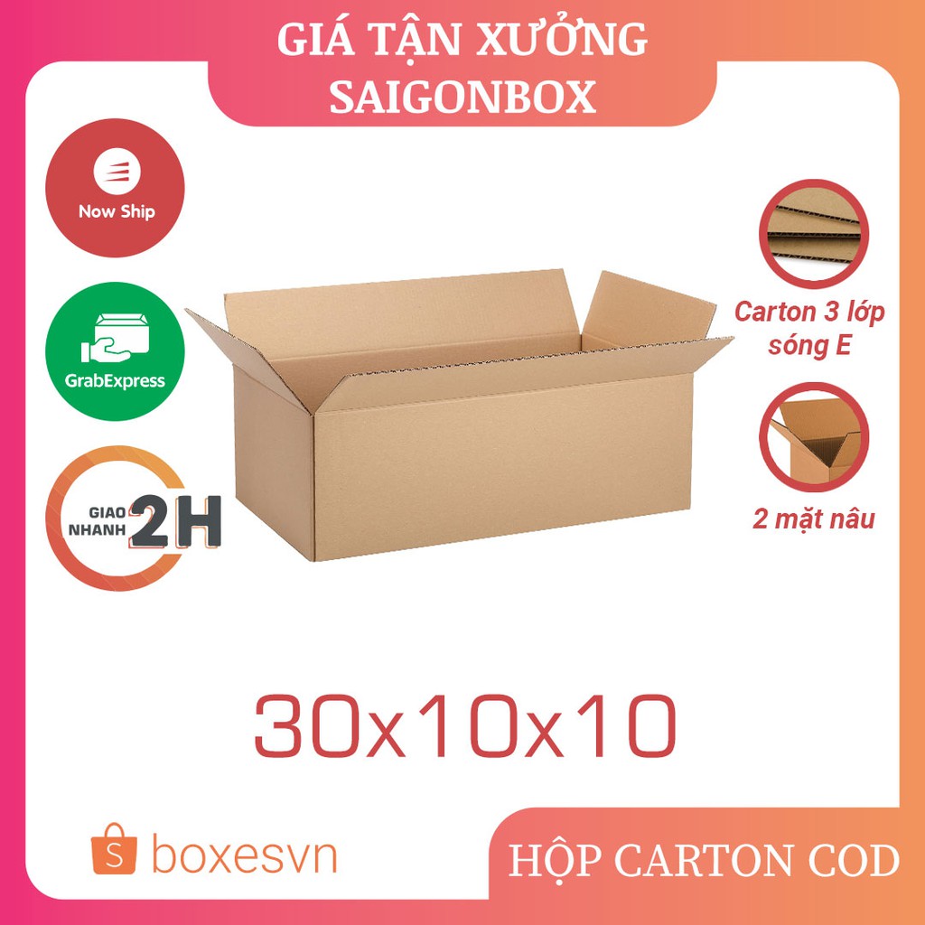 Combo 20 thùng hộp carton size 30x10x10 cm để đóng gói hàng hóa