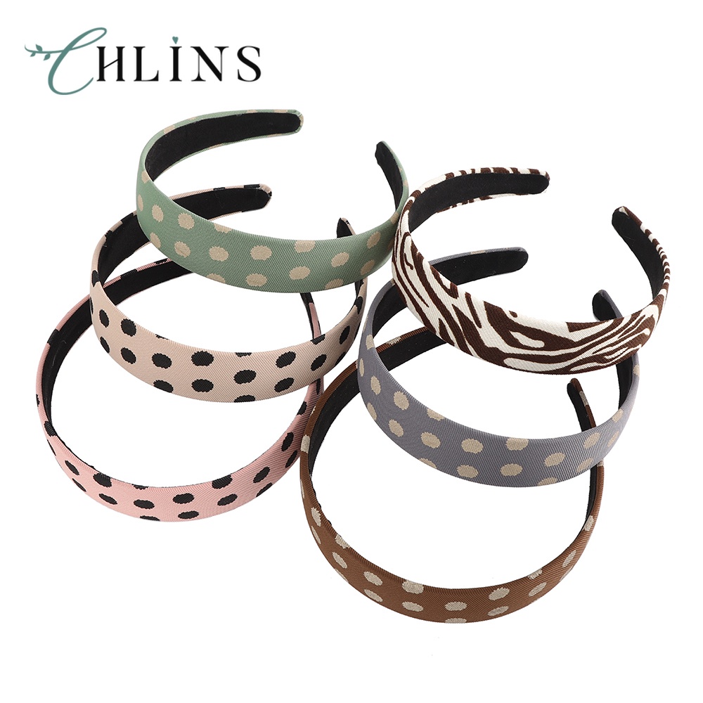 Cài tóc CHLINS bản rộng họa tiết chấm bi/ ngựa vằn cho nữ