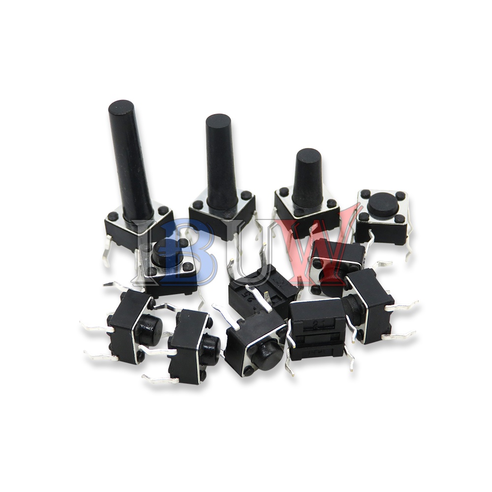 Set 100 Công Tắc Cảm Ứng 6x6x4.3 6x6x5 6x6x6 6x6x7 6x6x8 4pin Chất Lượng Cao 6*6*5
