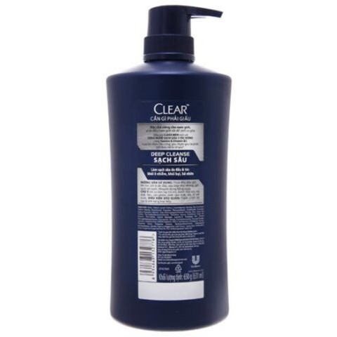 Dầu gội sạch gàu Clear Men Deep Cleanse than hoạt tính sạch sâu 631ml