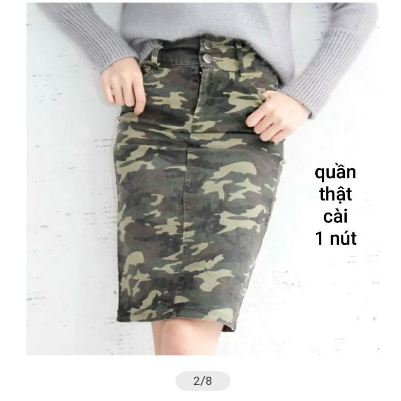 chân váy kaki co giản màu lính đẹp