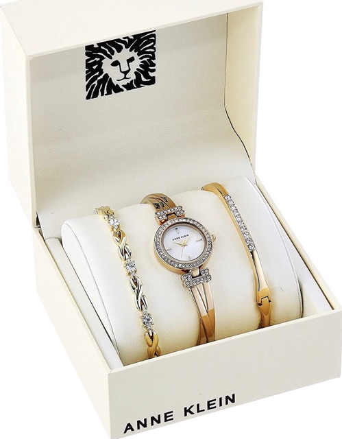 Set Đồng hồ Nữ Anne Klein AK/3570GBST tặng kèm 2 lắc tay siêu đẹp