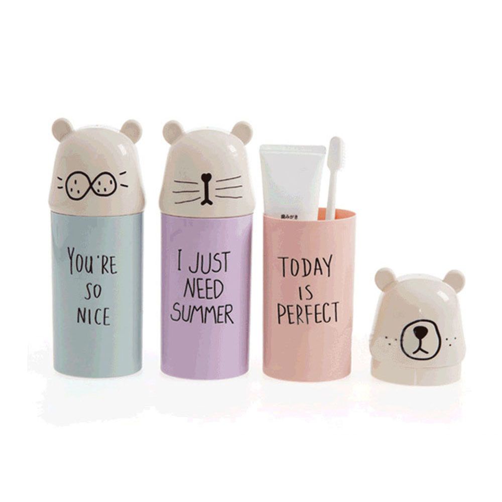 Hộp Đựng Bàn Chải Đánh Răng Bằng Nhựa Họa Tiết Hoạt Hình Nhiều Màu Tùy Chọn Tiện Dụng