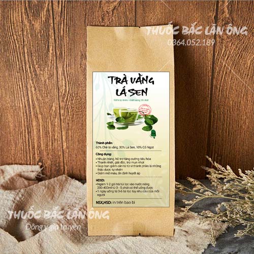 Trà vằng lá sen detox, giảm cân, giảm mỡ bụng an toàn hiệu quả - Thuốc Bắc Lãn Ông