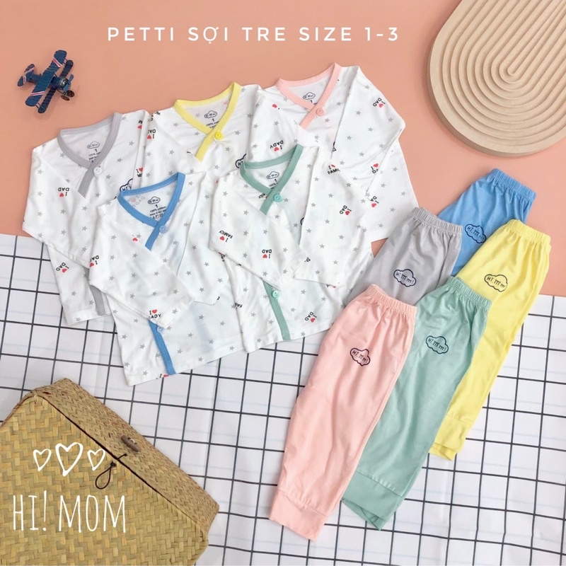 Bộ quần áo dài tay cho bé sơ sinh pha tre I Love Dad