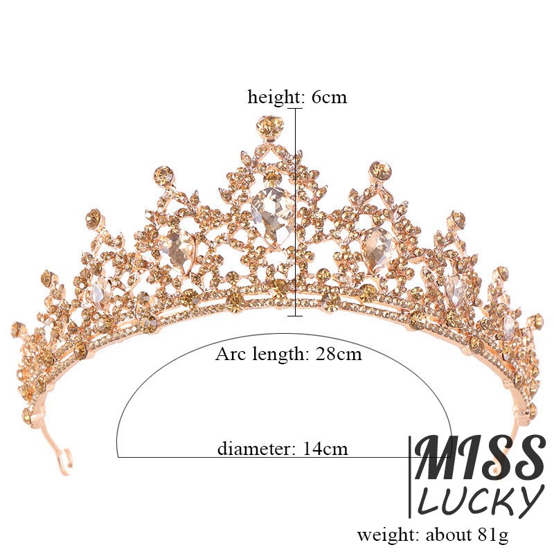 Vương miện hợp kim đính đá thanh tú đa dụng