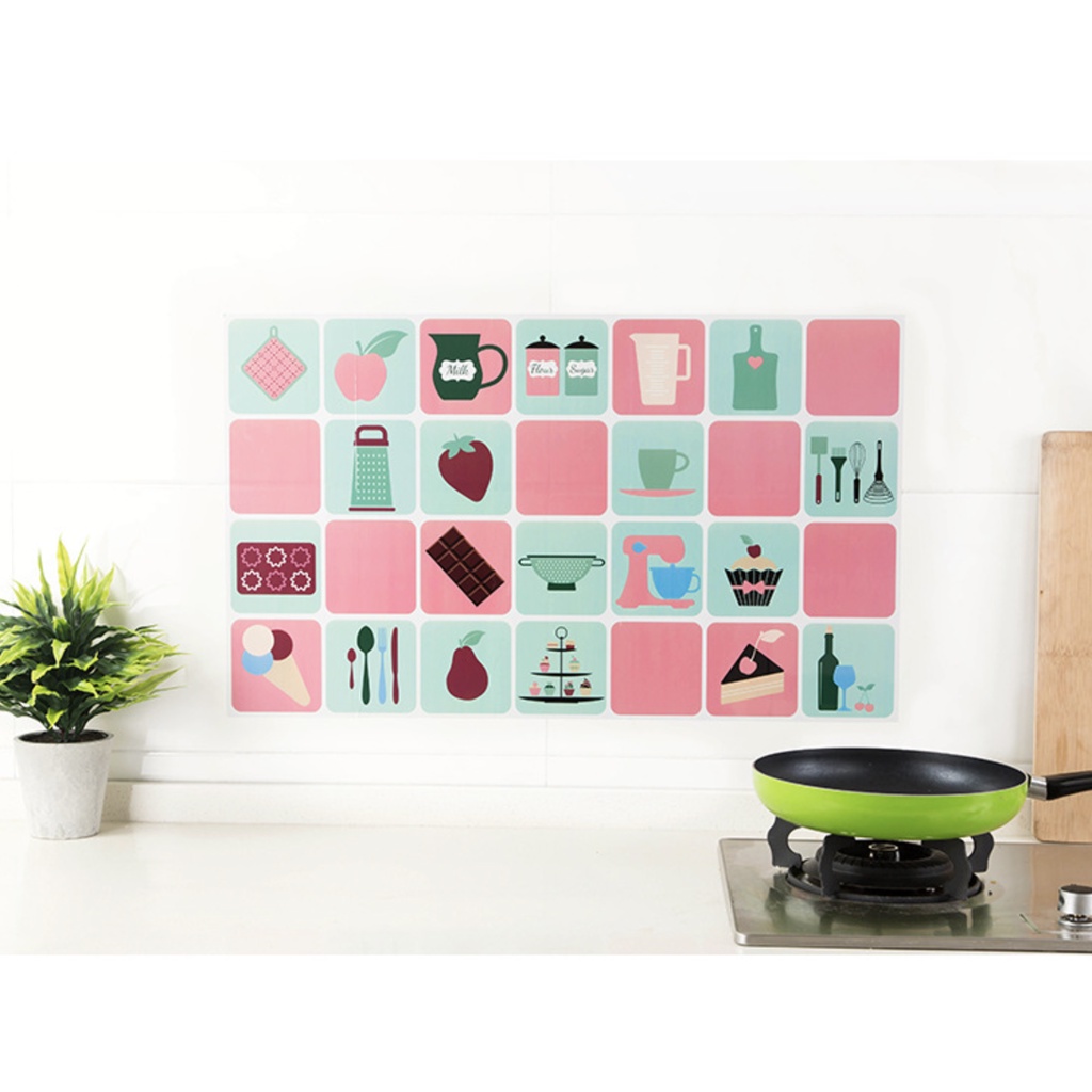 Giấy dán tường nhà bếp chống bắn dầu mỡ, decal dán bếp tráng nhôm chịu nhiệt cao, giúp trang trí bếp xinh tươi, sạch sẽ