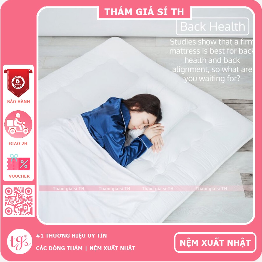 Nệm Bông gòn cao cấp 2 người và 1 người hàng dư xuất Nhật size 1m6x2m | 1m4 x2m và 1mx2m  I Cam Kết Chất Lượng