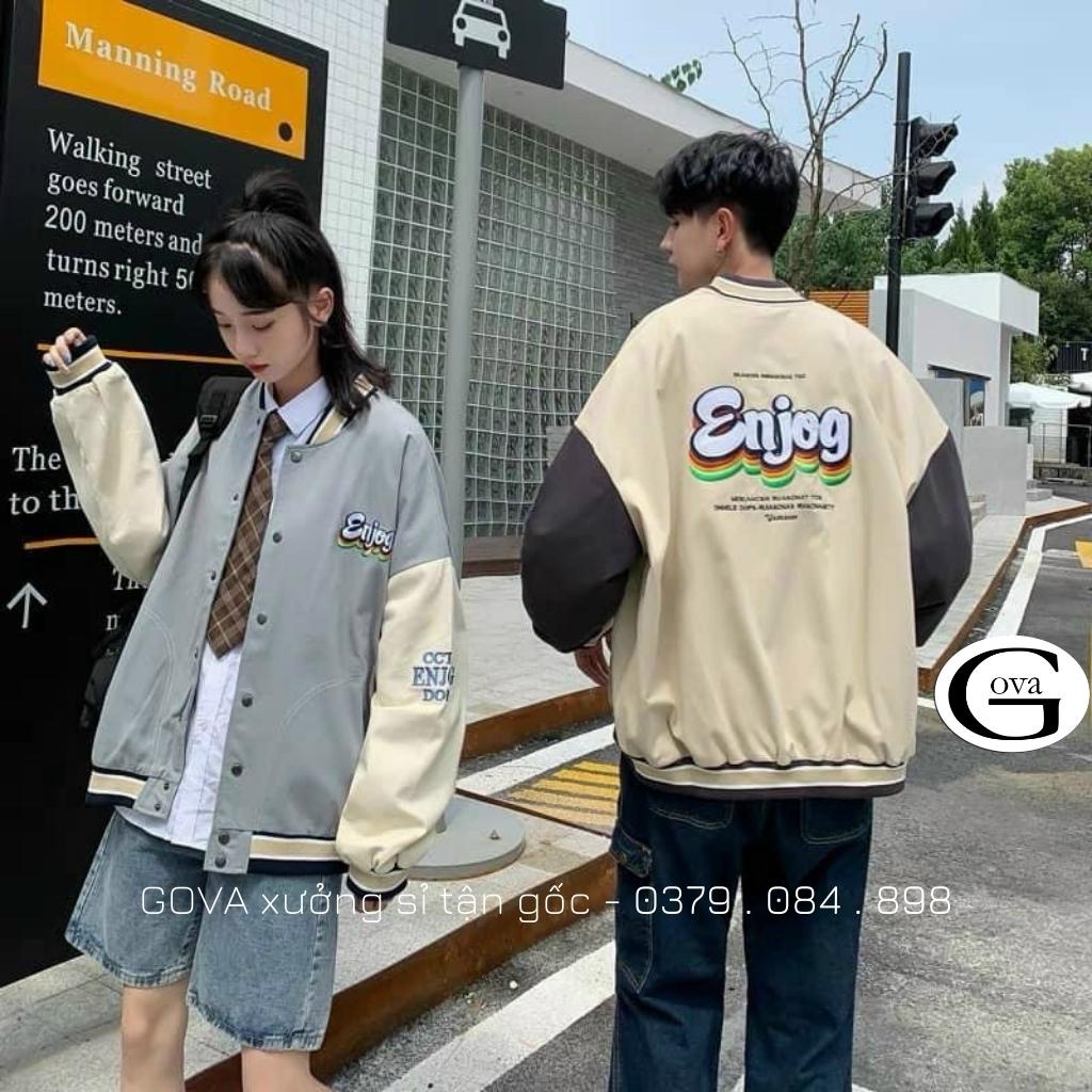 Áo Khoác Bomber ENJOG Dù 2 Lớp Nam Nữ Ullzang GOVA