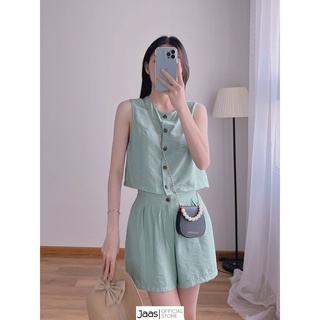 JAAS Set bộ nữ áo sát nách quần short lưng thun chất lụa cao cấp