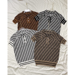 Áo len dệt kim cổ bẻ polo FF