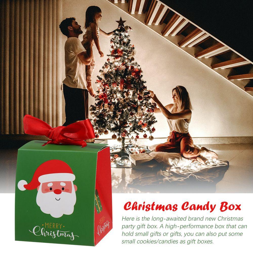 Bộ 5 Hộp Đựng Kẹo Hình Ông Già Noel Trang Trí Giáng Sinh