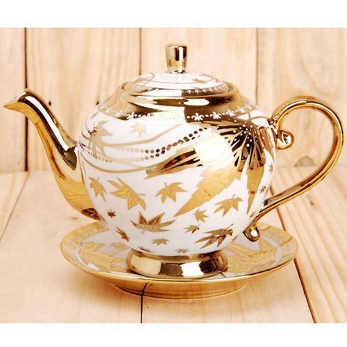 [ BAO ĐẸP] BỘ TÁCH TRÀ NHŨ VÀNG 6 LY KÈM DĨA SIÊU SANG | BigBuy360 - bigbuy360.vn