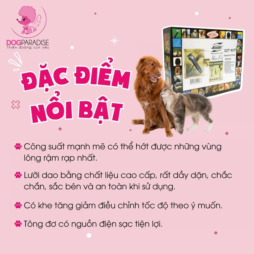 Bộ dụng cụ tông đơ tỉa lông thú cưng Grooming WORLD LAUBE 327 dễ sử dụng tiện lợi - Dog Paradise