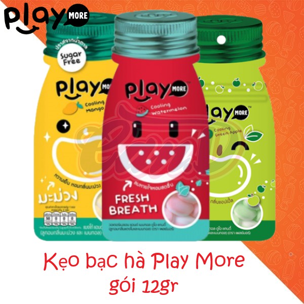 (8 vị) Kẹo bạc hà Play More gói 12gr