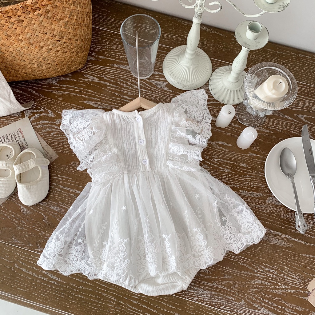 Bộ Áo Liền Quần Không Tay Thời Trang Mùa Hè Cho Bé Gái 0-2 Tuổi