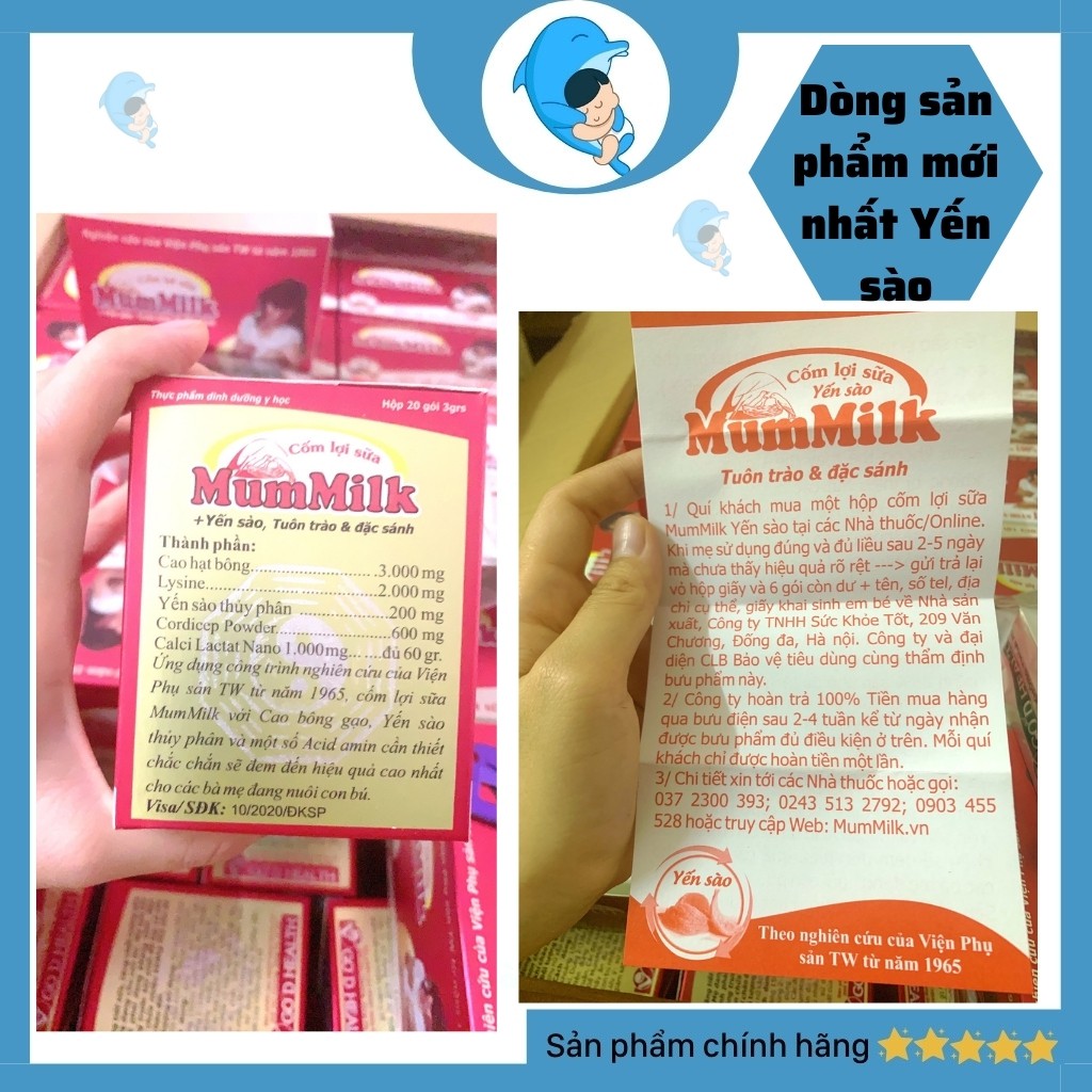 Cốm Lợi Sữa MumMilk + Yến Sào Giúp Gọi Sữa Về Dành Cho Mẹ Sắp Sinh Và Mới Sinh, Mẫu Mới Nhất