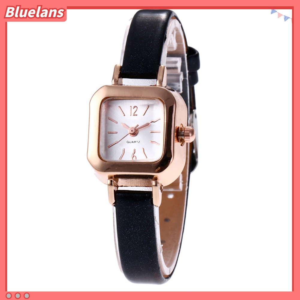 Đồng Hồ MặT Vuông Dây Đeo Giả Da Phong CáCh Vintage