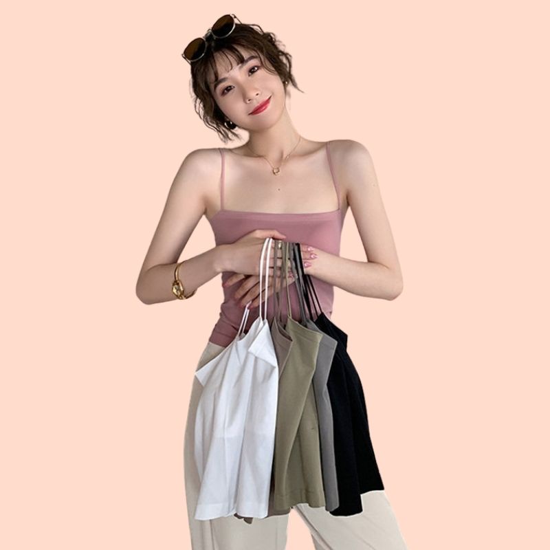 Áo 2 Dây Nữ Su Mền Mịn, Áo Bra 2 Dây Cotton Dán Dài [Có Mút Ngực Có Thể Tháo Rời] - 9998 Dài