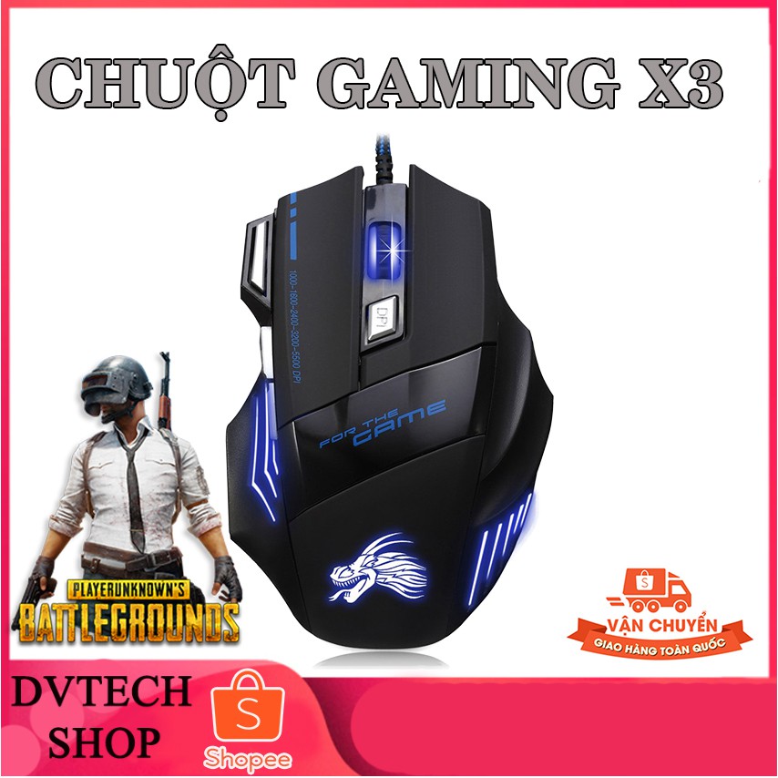 Chuột Gaming X3 chuyên game, chơi PUBG , ROS , game FPS, có LED, | BigBuy360 - bigbuy360.vn