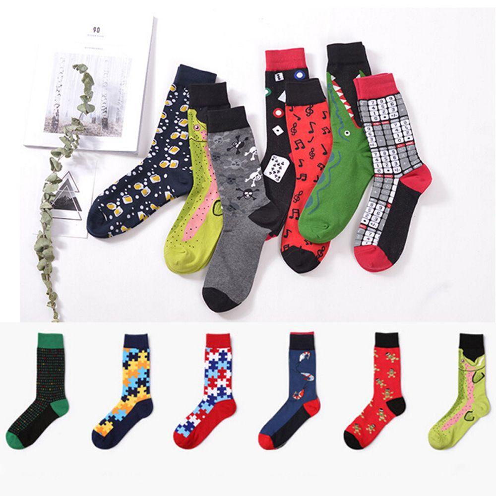 Tất Nam Thiết Kế Mới Họa Tiết Hỗn Hợp Giữ Ấm Mùa Đông