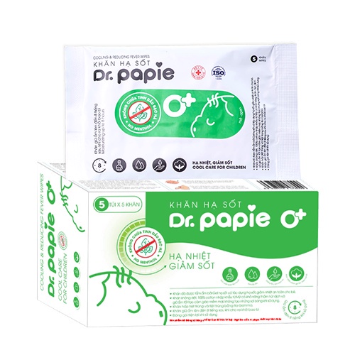 Khăn Lau Hạ Sốt Cho Bé Dr. Papie Dùng Được Cho Trẻ Sơ Sinh