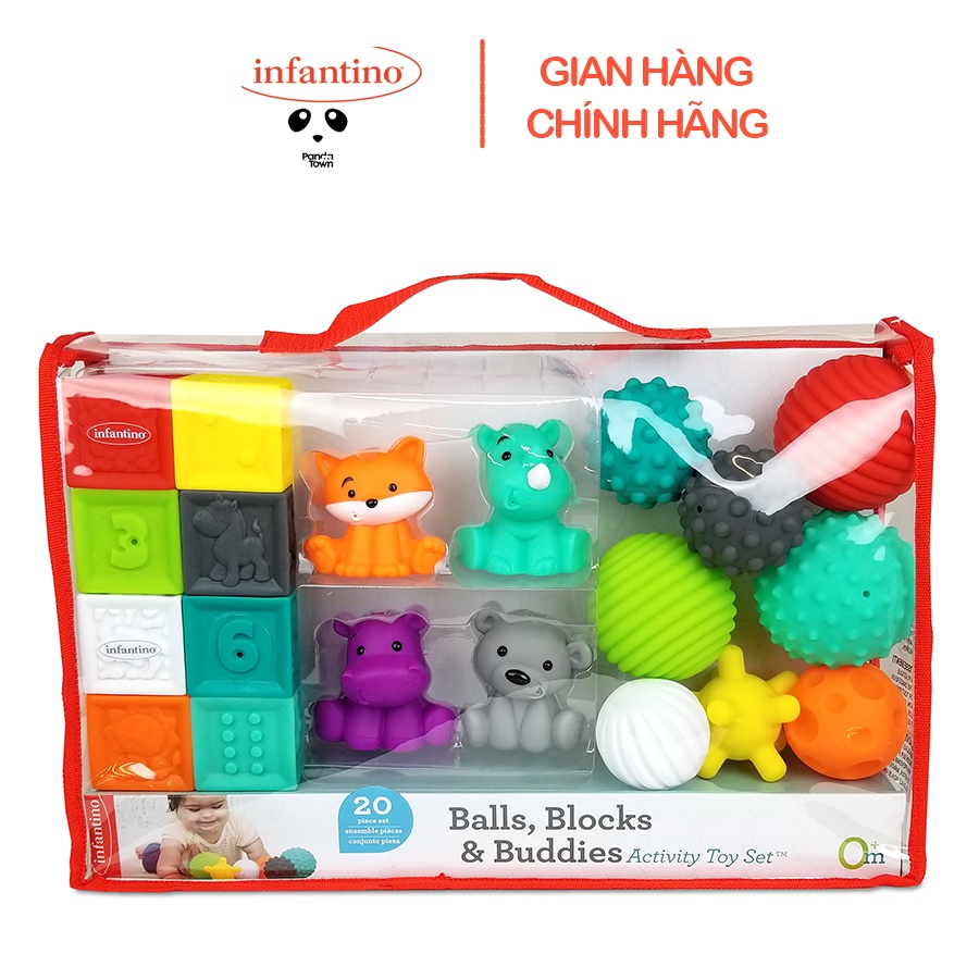 Bộ Đồ Chơi Hình Khối Động Vật Và Bóng INFANTINO – Balls, Blocks & Buddies Activity Toy Set