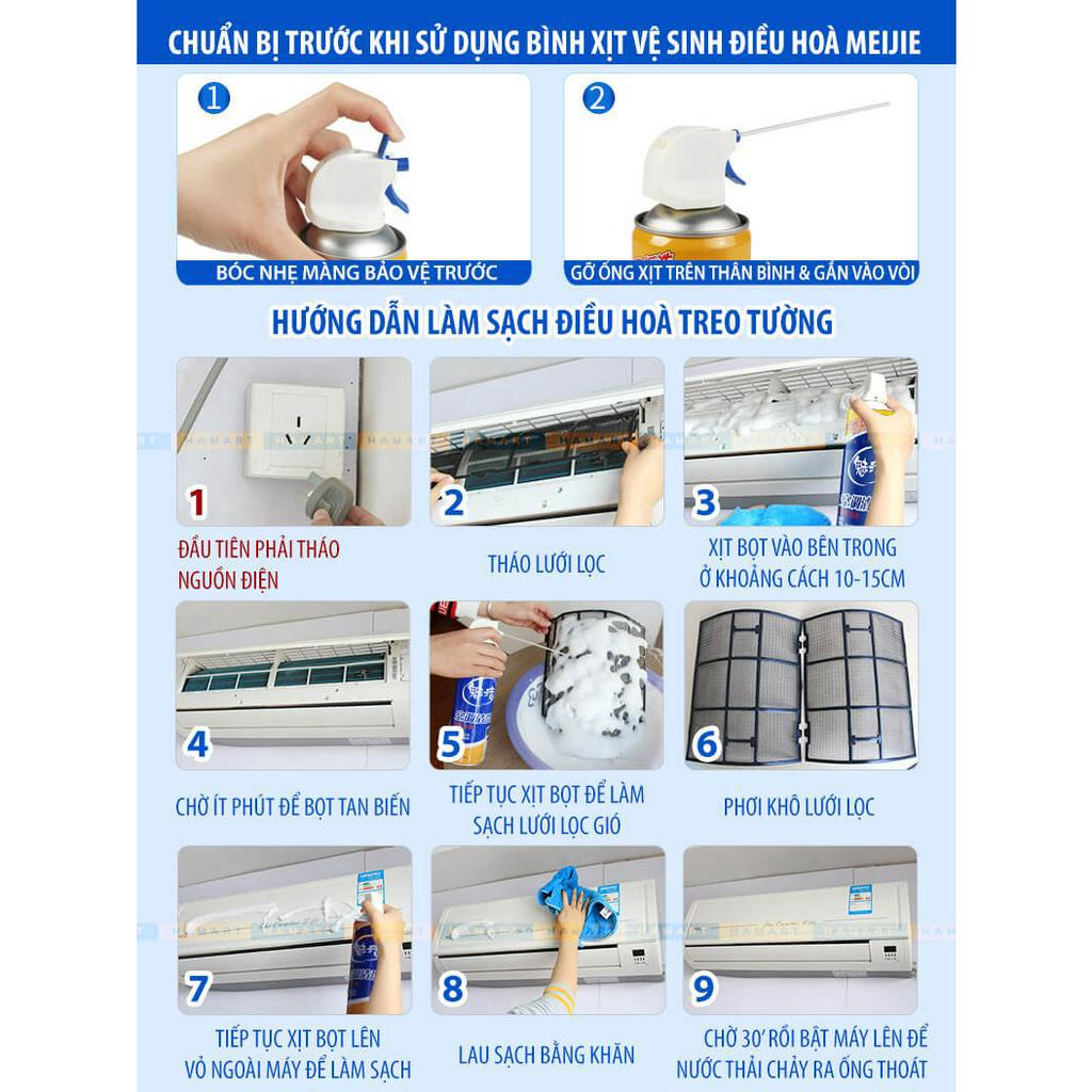 Bình Xịt Vệ Sinh Máy Lạnh Tạo Bọt 500ML Tẩy Rửa Đa Năng Quạt Điều Hoà Máy Làm Mát Toàn Diện