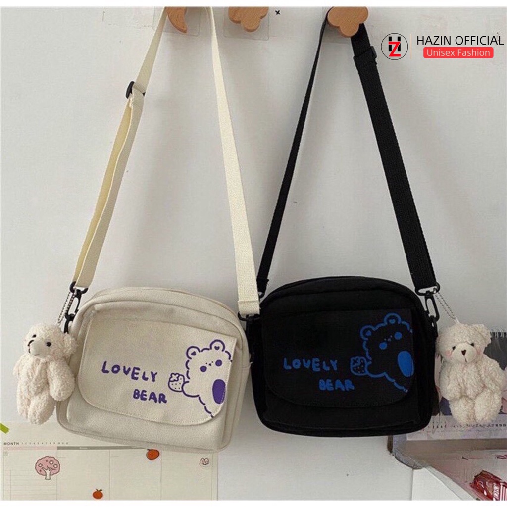 Túi mini đeo chéo Hazin nữ đẹp đi chơi vải canvas cao cấp phong cách thời trang vừa điện thoại Hzm54