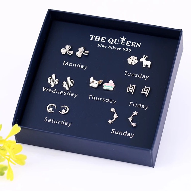 Set khuyên tai 7 ngày