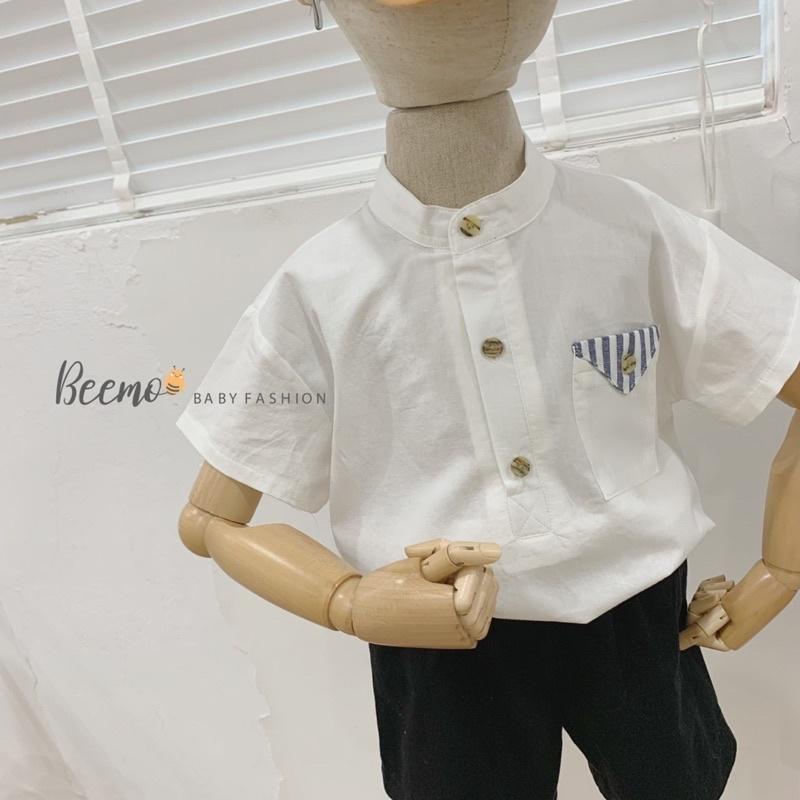 BỘ SƠ MI CỔ TÀU PHỐI TÚI KẺ