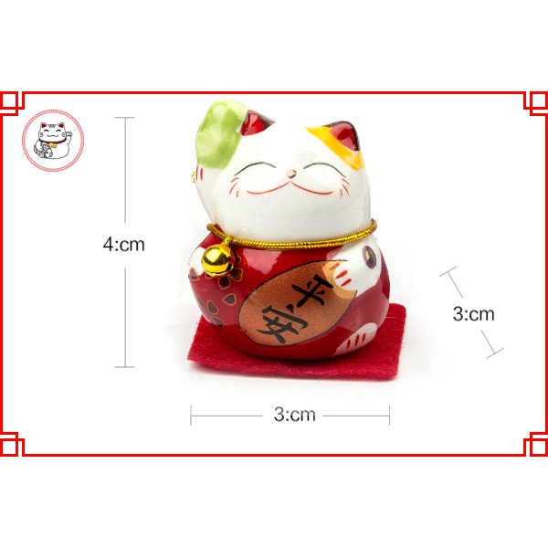 Bộ ngũ mèo thần tài - Đa sắc đa tài 4cm - M031