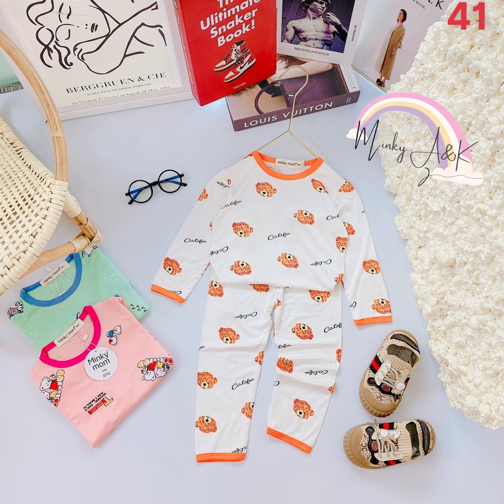 [Bé 7-19kg] Bộ dài tay thun lạnh Minky Mom trái bơ cho bé trai, bé gái [ HÀNG CHUẨN ]