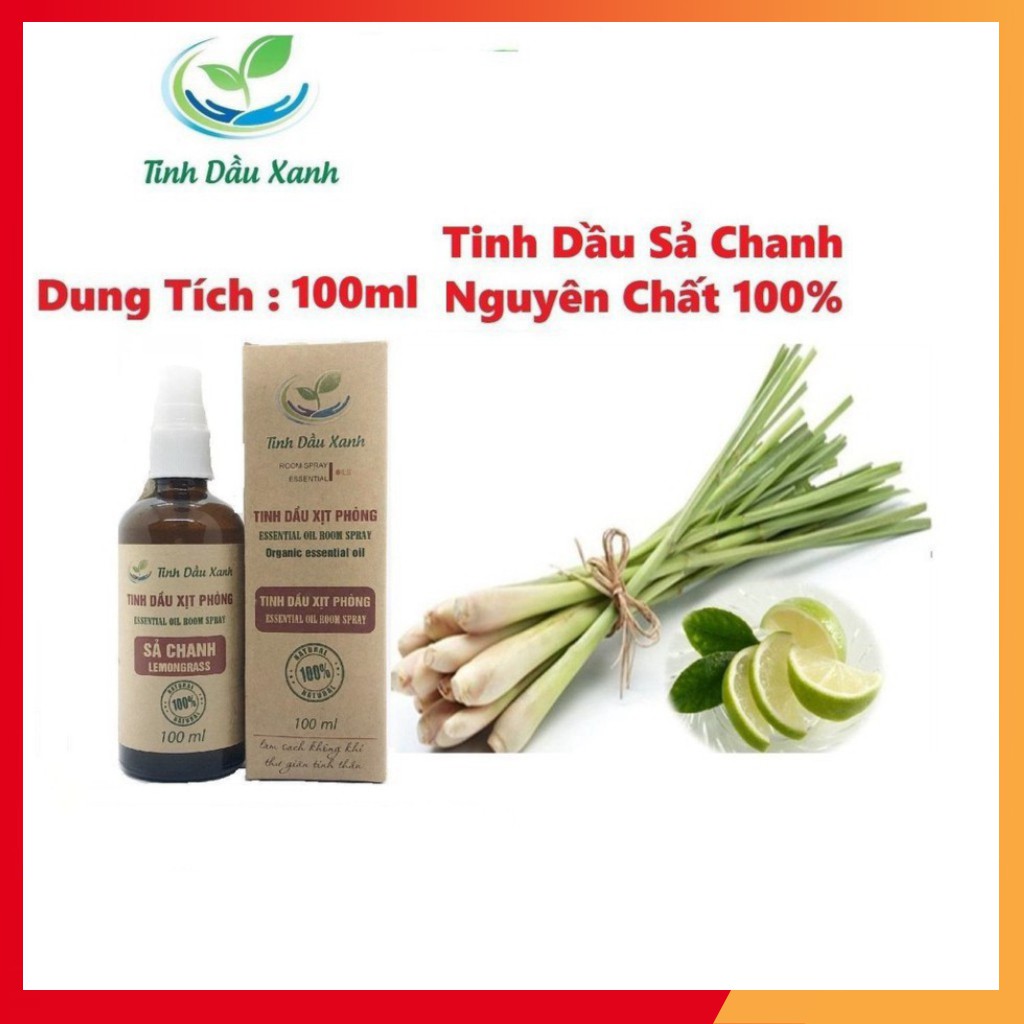 Tinh Dầu Xịt Phòng Sả Chanh TDX Thiên Nhiên Nguyên Chất Giúp Khử Mùi Hôi,Chống Muỗi Đuổi Côn Trùng Dung Tích 100ML