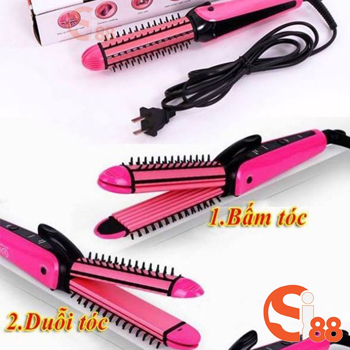 Máy Uốn Tóc NOVA 3 In 1 Uốn, Duỗi, Dập Phồng - Lược Điện NOVA 3 In 1 GD49