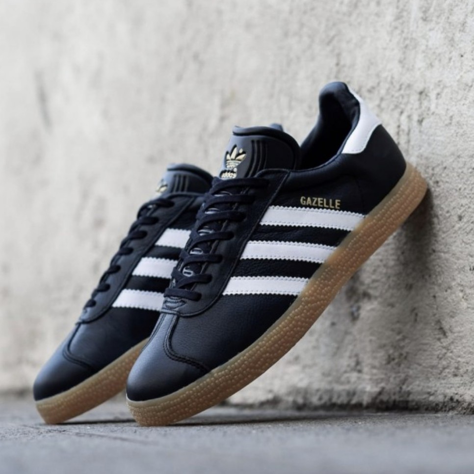 Giày Thể Thao Adidas Gazelle Bằng Da Màu Trắng / Đen