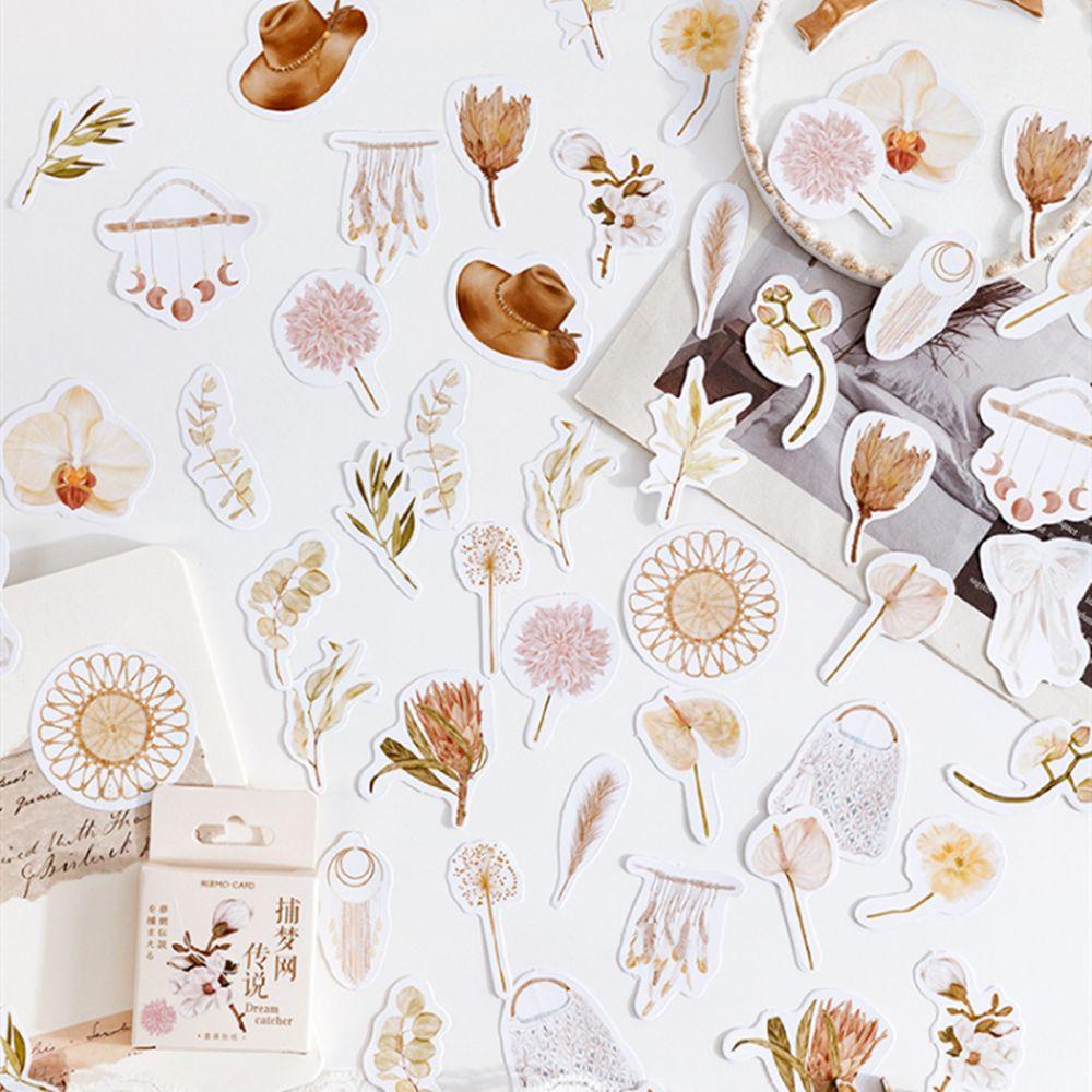 WTTLE Bộ 46 Sticker Dán Trang Trí Nhật Ký DIY Hình Cây Cối