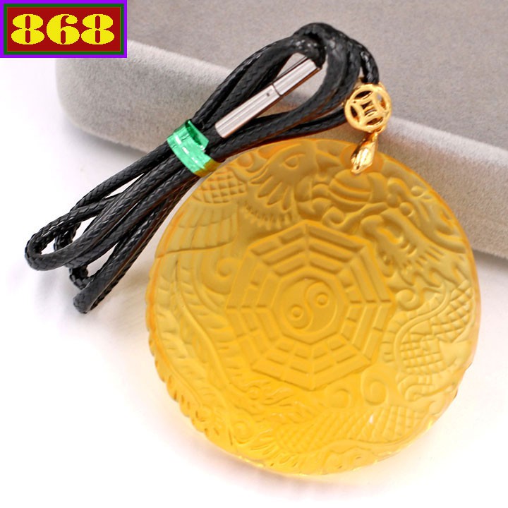 Vòng cổ long phụng bát quái vàng DELPBQFV24 - Mặt Size lớn, phù hợp cho nam
