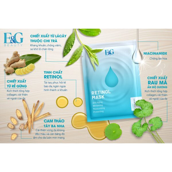 Mặt Nạ Retinol Sunnystore Mặt Nạ Retinol Mask E&G Beauty dưỡng da cấp ẩm tái tạo da giúp da trắng sáng mịn màng
