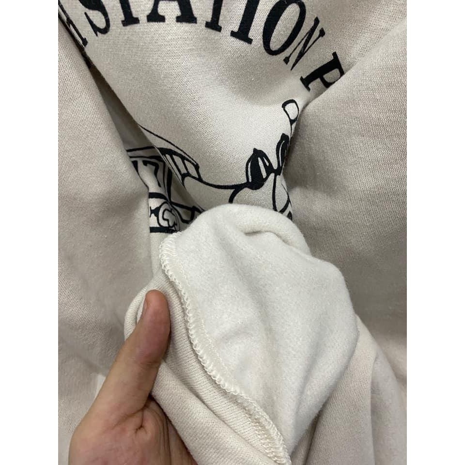 Set nỉ tàu hỏa ♥ Bộ nỉ ulzzang north station pub suông dáng rộng kèm quần kẻ caro siêu xinh HOT ♥