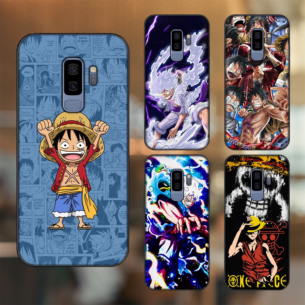Ốp lưng Samsung S9 Plus viền đen in hình Luffy One Piece