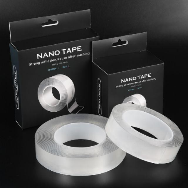 Cuộn Keo⚡Siêu Dính⚡Cuộn Keo Dính Nano 2 Mặt Trong Suốt Bản Dày 2mm
