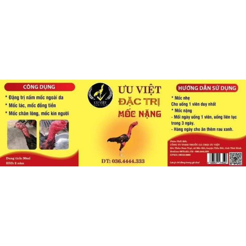 thuốc gà chọi ƯU VIỆT - Đặc trị Mốc nặng.