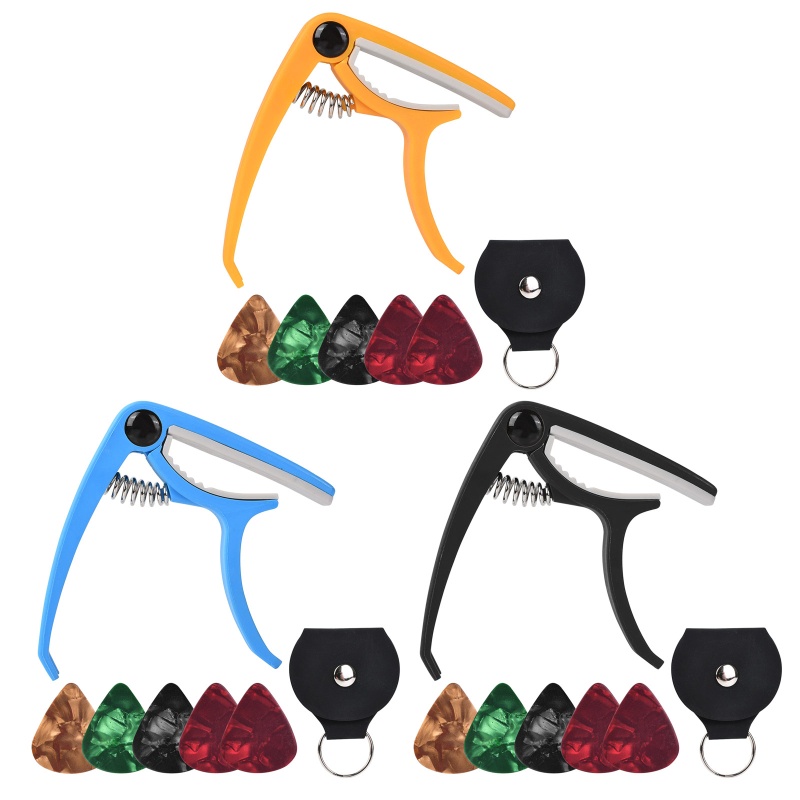 Kẹp Capo Và Miếng Gảy Đàn Guitar Bass Thay Đổi Nhanh Đa Năng