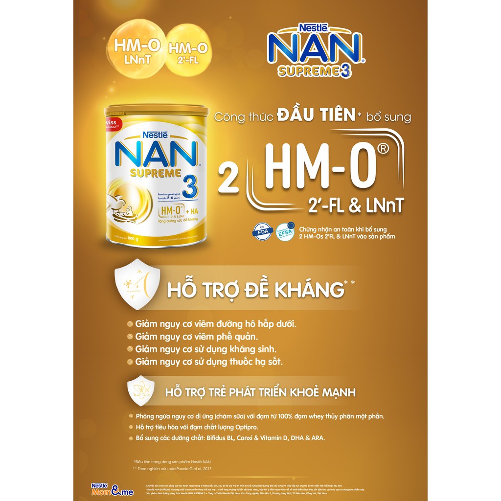 (date cập nhật- 3 lon tặng balo) Sữa Nan supreme lon 400g/800g. Tập đoàn nestle