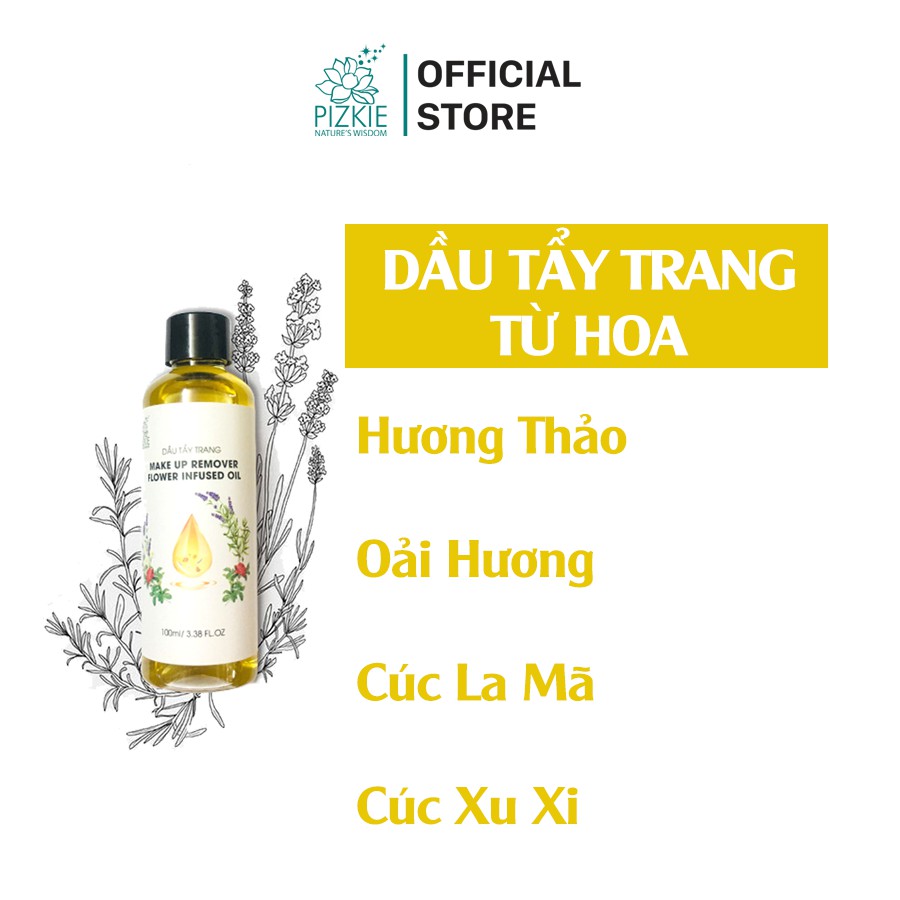 Dầu Tẩy Trang Từ Hoa Make Up Remover Flower Infused Oil PIZKIE 100ml