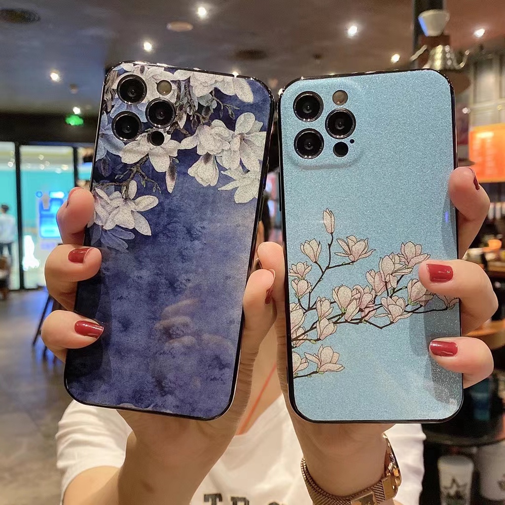 Ốp điện thoại họa tiết hoa lấp lánh thích hợp cho IPHONE 6S 7 8 PLUS XS XR 11 PRO 12 MINI 13 MAX