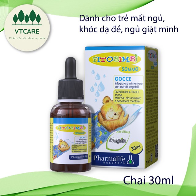 FITOBIMBI Sonno - Giúp Bé Ngủ Ngon, Dành Cho Trẻ Khó Ngủ, Không Sâu Giấc 30ml